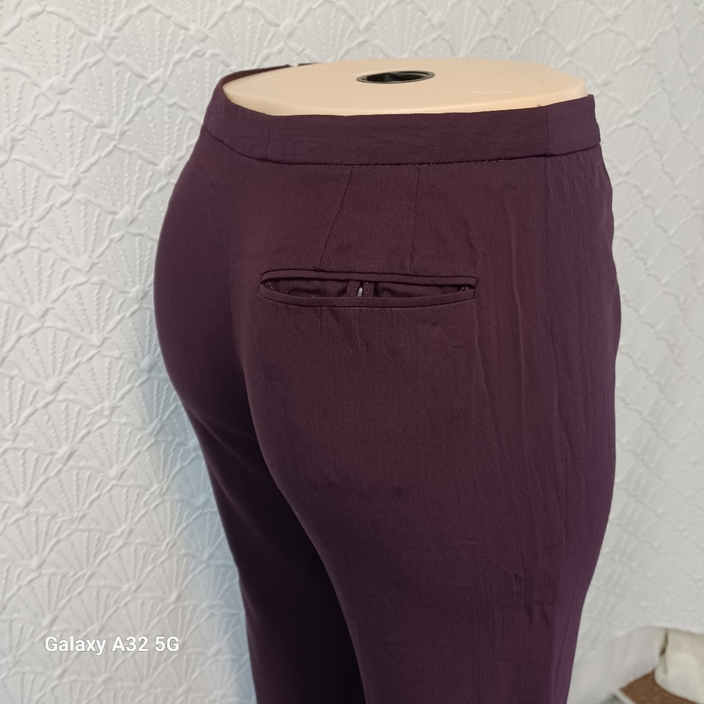 LOFT  Women Size 2 Deep Purple Wool Blend Pants - Picture 6 of 15